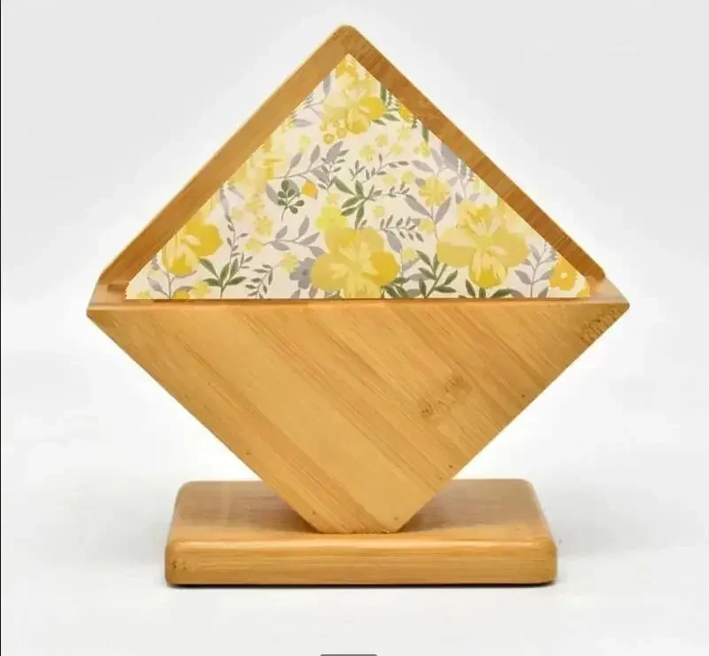 

Bamboo Wood Vertical Napkin Holder Tissue Holder Kitchen Paper Towel Rack Restaurant Tissue Box Tissue Stand Paper Towel Stand
