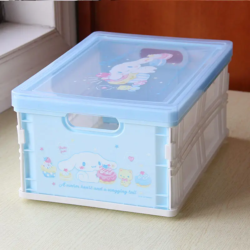 سانريو مرحبا كيتي صندوق تخزين أضعاف لطيف سلة التخزين صندوق تخزين صندوق تخزين صندوق تخزين لعبة بلاستيكية كتاب تخزين نمط جديد #1