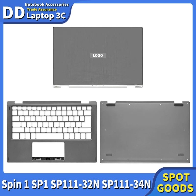 

New Laptop Case For Acer Spin 1 SP1 SP111-32N SP111-34N N17H2 C2X3 LCD Back Cover Palmrest Bottom Case Hinges Top Lower Housing