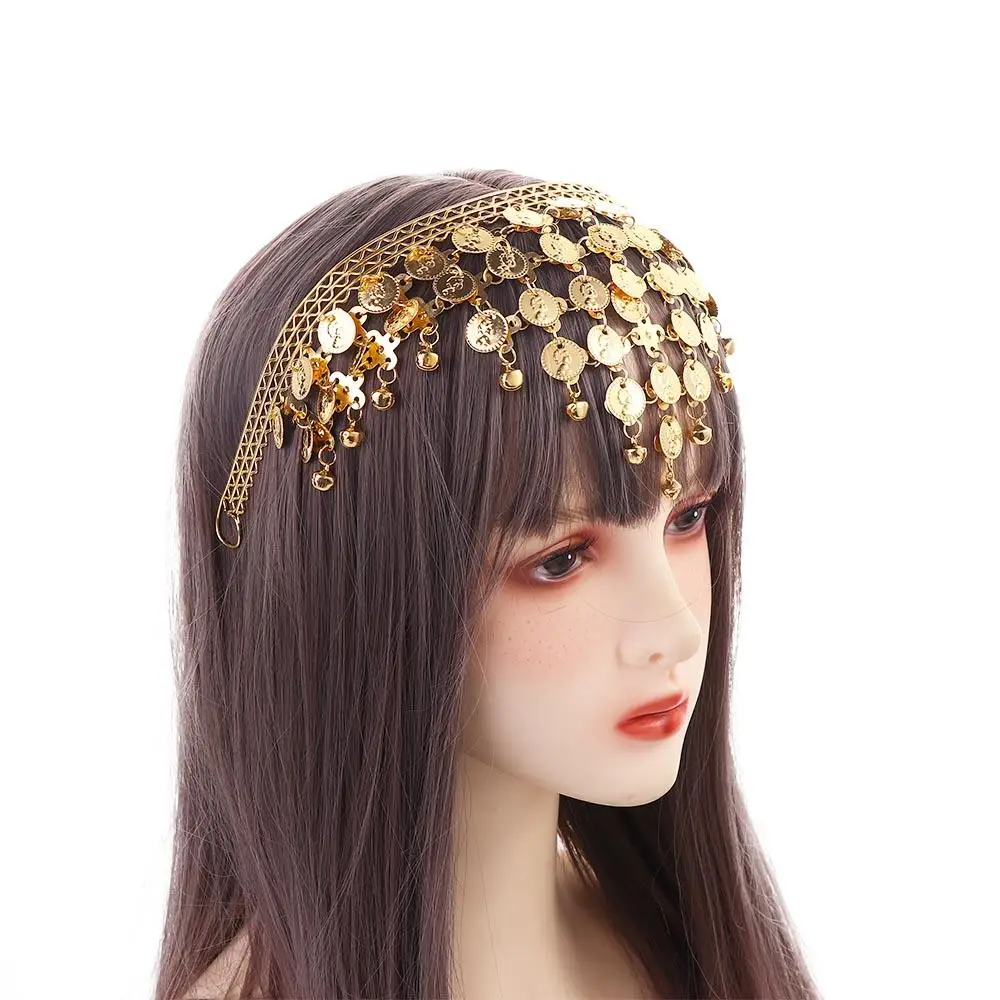Cabeça corrente lantejoulas colar pulseira boêmio trajes de dança do ventre diamante hairband cabeça acessórios desempenho