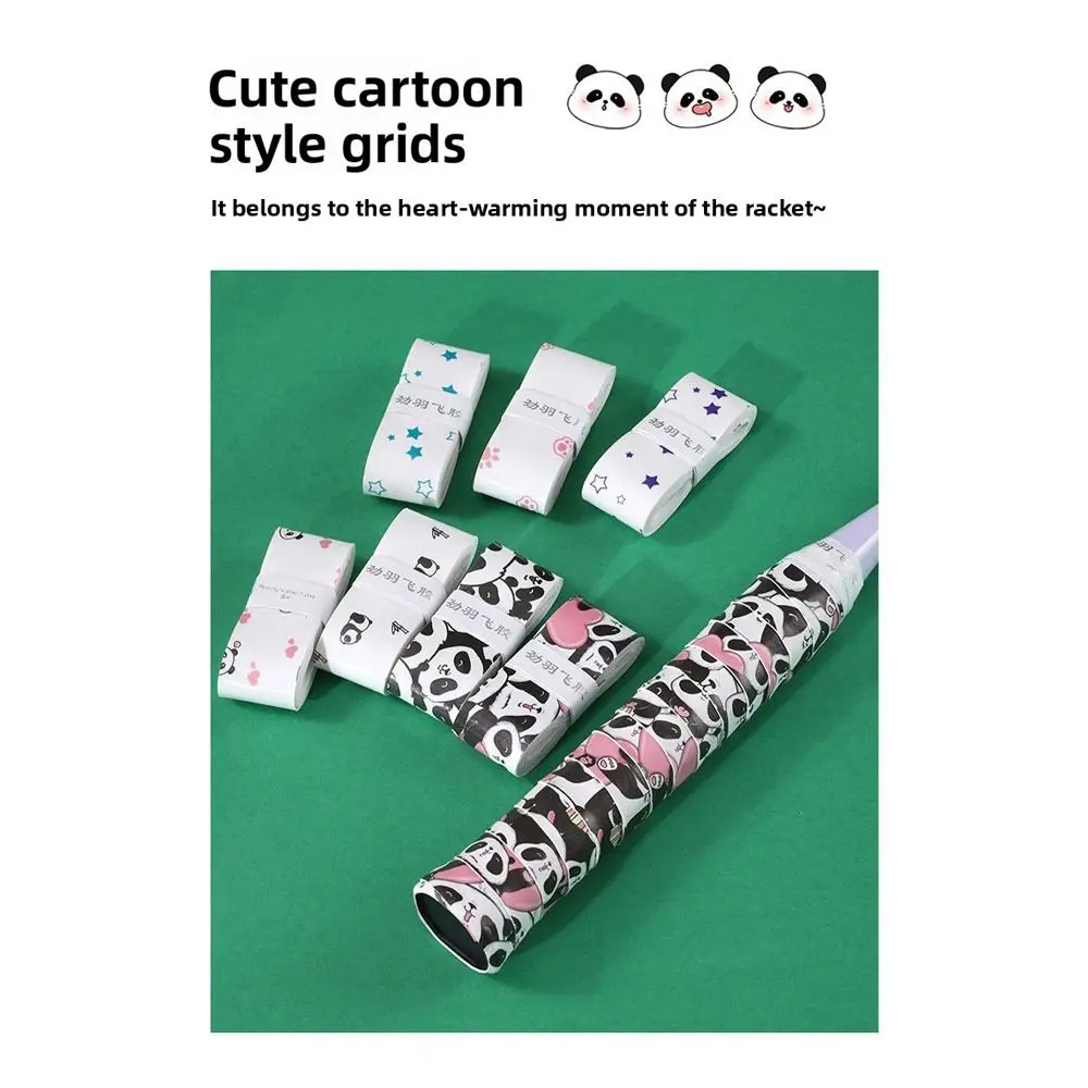 Sweat Absorption Tennis Badminton Grip Tape Carroon Panda Wear-resistant Badminton Racket Grips Wrap Anti-slip Sweatband