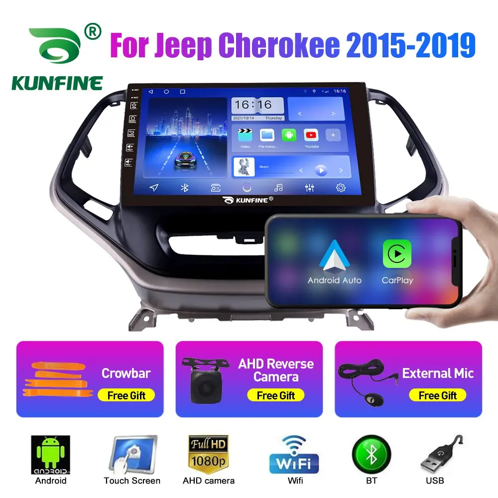 10.33 Inch Car Radio For Jeep Cherokee 2015-2019 2Din Android Octa Core Car Stereo DVD GPS Navigation Player QLED Screen Carplay