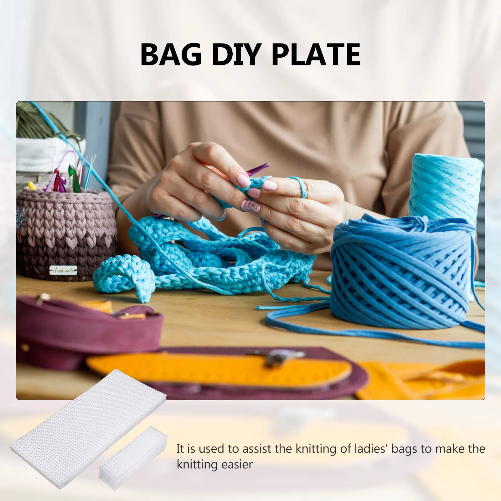 

10pcs Knitting Grid Bag Sheets Durable Shatter-Proof -Out Holes Easy Use For Crochet Bag Making Plate Diy Woven