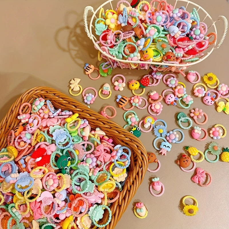 30 Stück gemischte Haargummis mit Tiermotiven, ein Set festlicher Haaraccessoires für elegante Mädchen. – Detail 9