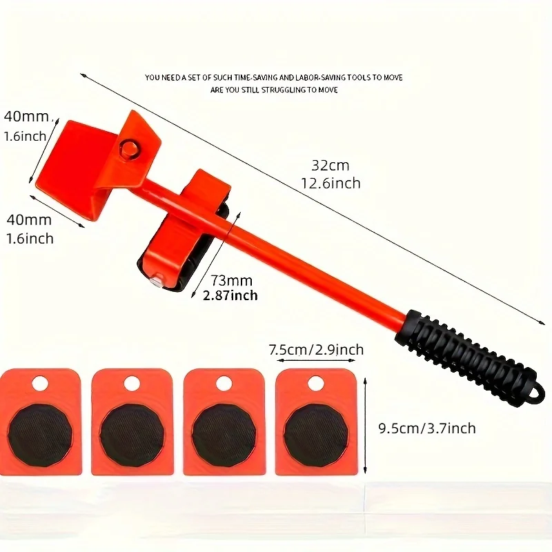 Móveis Lifting and Handling Tool, 360 ° almofada giratória, plástico durável e aço carbono, movendo ferramenta para sofás, mover facilmente