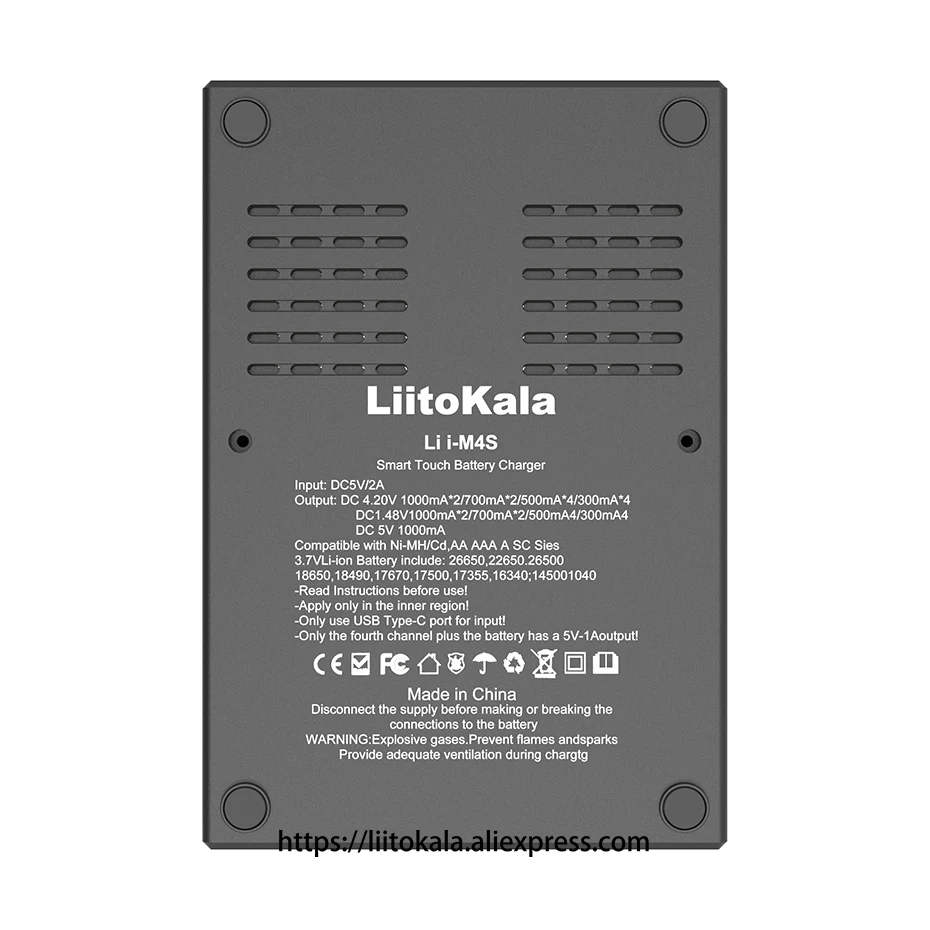 Liitokala Lii-M4S 18650 Battery Charger,3.7V 1.2V 18350 14500 18500 17500 21700 26650 1.2V AA AAA NiMH/CD  LCD Charger