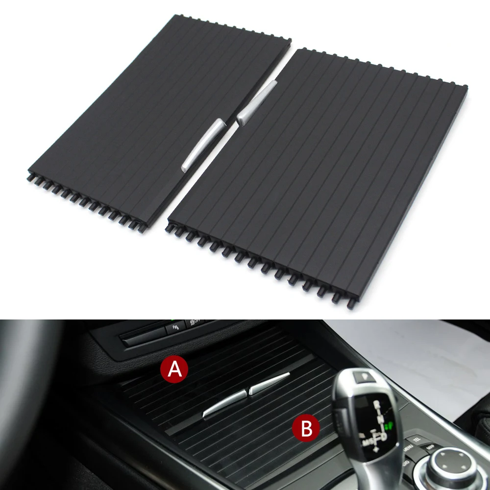 LHD RHD Car Front Rear Central Console Water Cup Drink Holder Rolling Cover Replacement For BMW X5 X6 E70 E71 E72 2007-2014