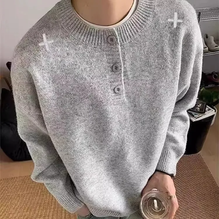 

ay American Sle Henry Collar Sweater Men Base Layer Knitted irt Cleanfit Inner Wear Top Large Size Autumn Winter 250 Po...