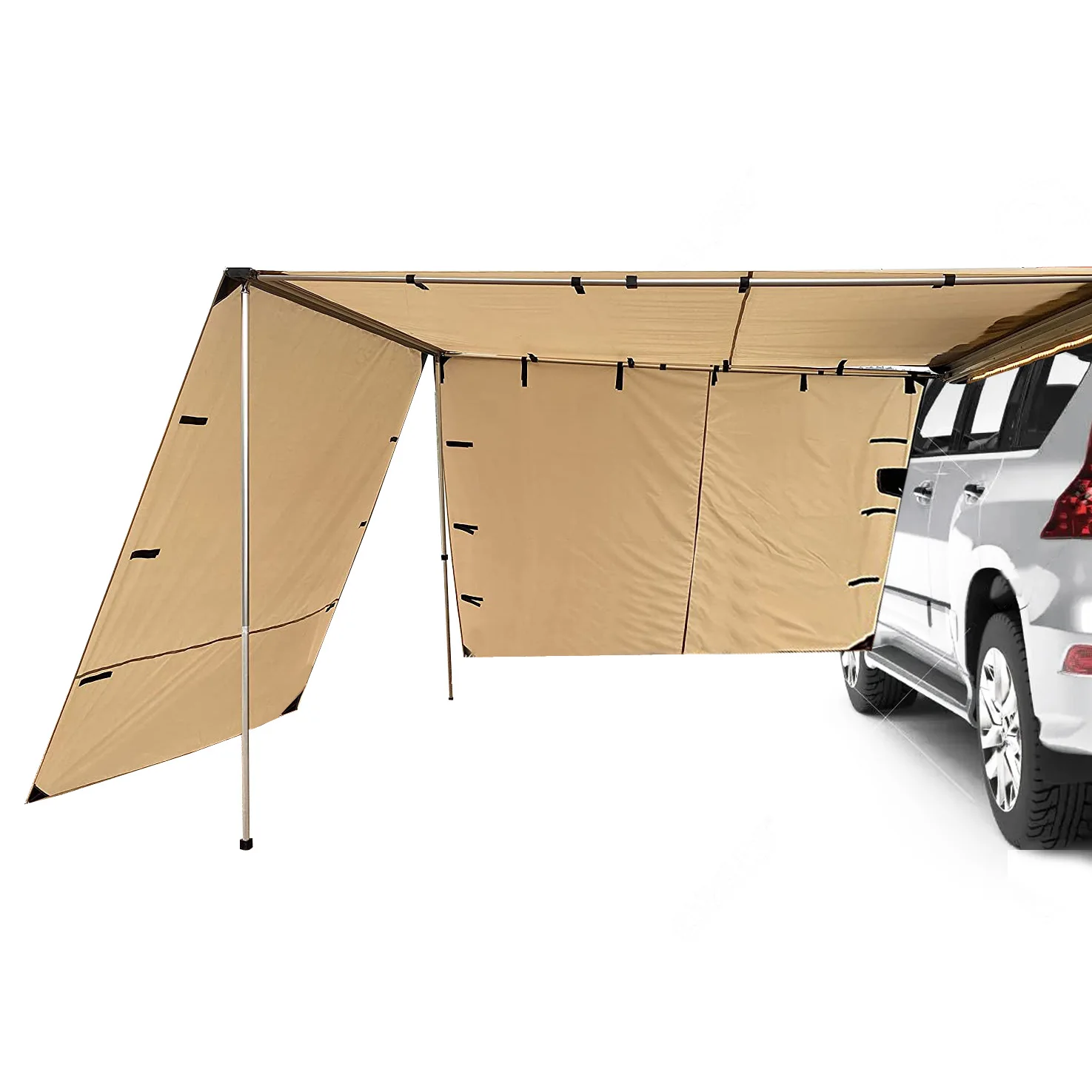 

200*300*200cm Sun Shade Side Awning Aluminum Frame Camping Waterproof Top Tent for Cars
