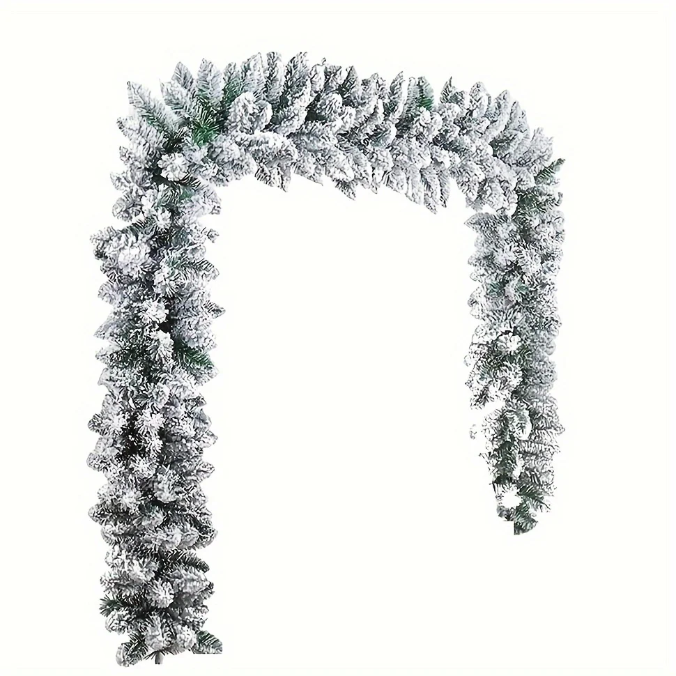 Luxury 9-Foot Snow-Flocked Christmas Garland 3
