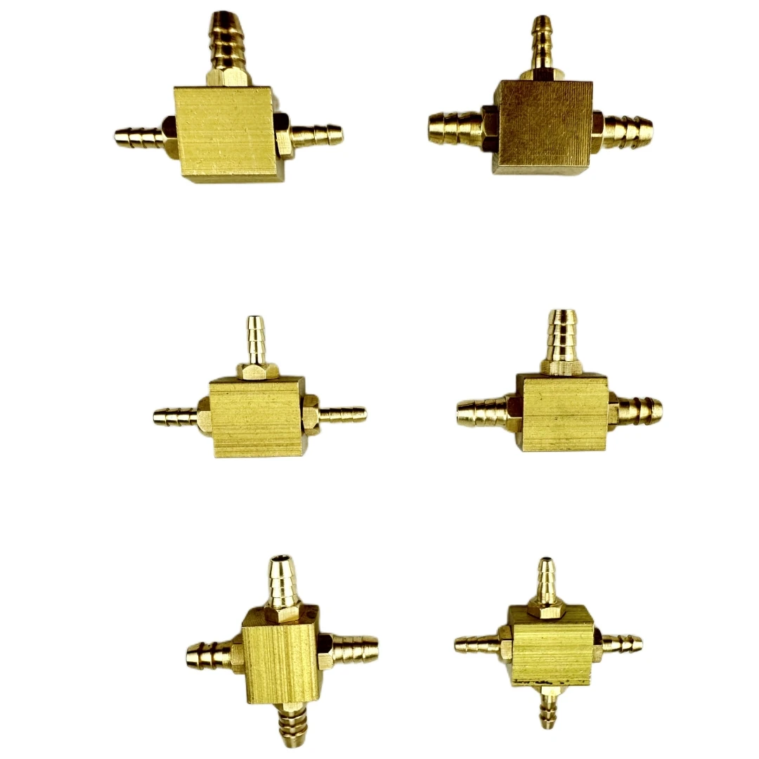 10pcs Dental Copper Connector Tee Joint  Valve Body Multi-way Connect Hose Chair Accessories