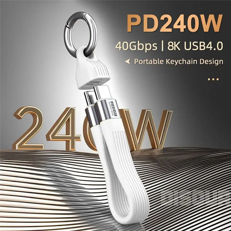 Hard Drive Data Transfer Cable 3PCS Keychain PD 240W Fast Charging Cable 40Gbps Usbc USB-C To C
