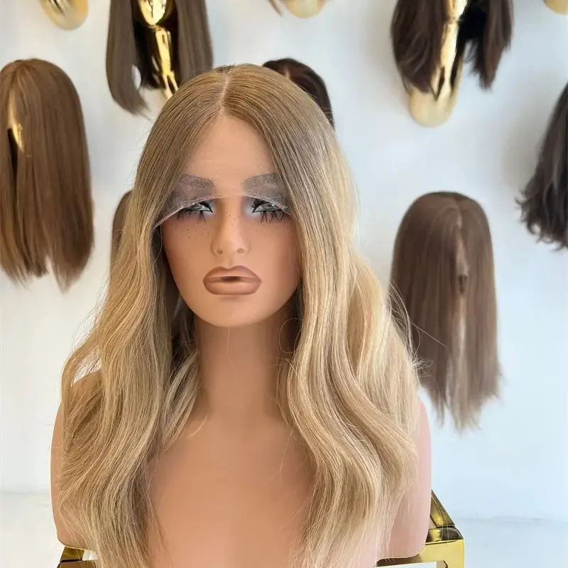 

Caramel Blonde Highlight Synthetic Lace Front Wig 13x4 HD Lace Natural Wave Glueless Wigs for Women Daily Party Cosplay Use