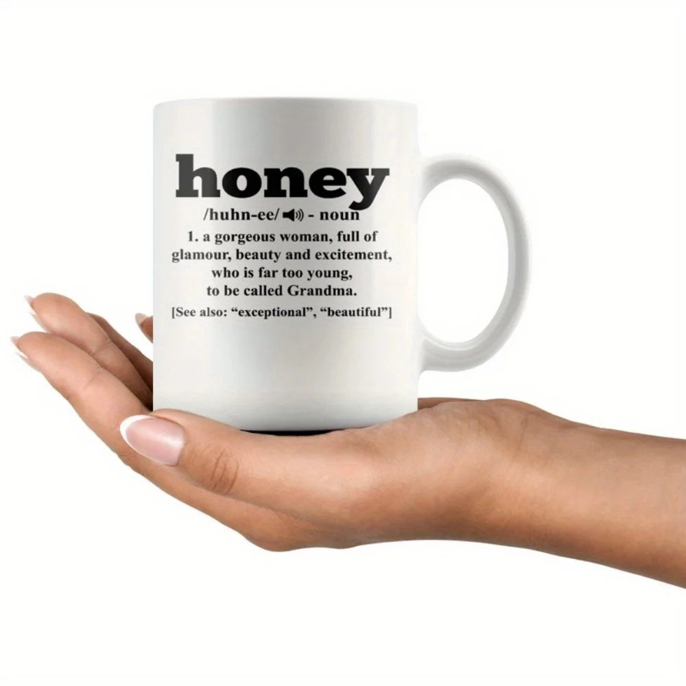 11oz Microwave Safe Honey Mug- Grandma Definition Honey Gift- Multipurpose Cup for Daily Water Coffee Drinking