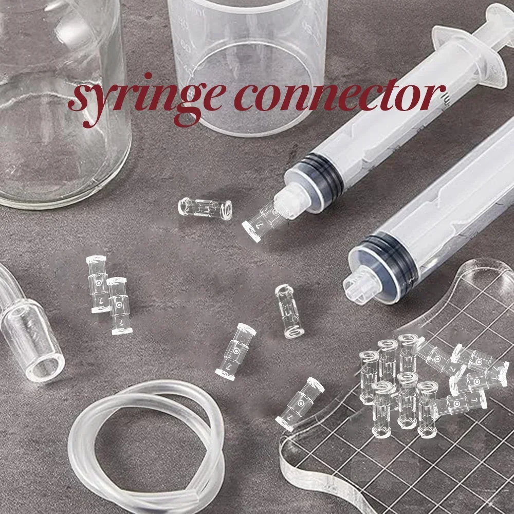 Double external thread Ruhr connection syringe, sterile and transparent, suitable for pneumatic components, Ruhr joint leak