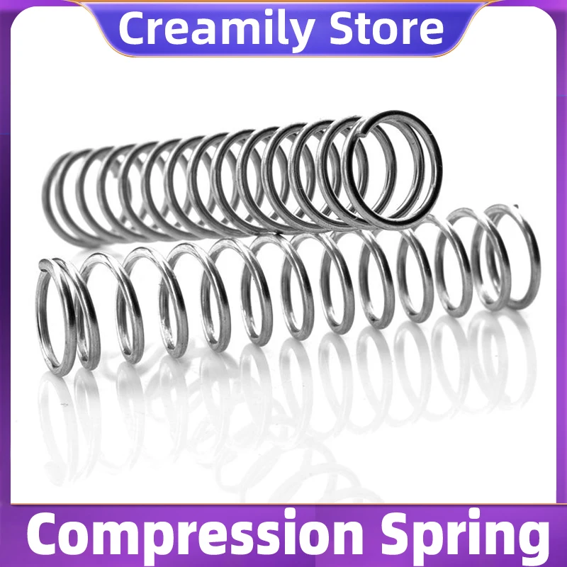 Creamily 5PCS Cylidrical Coil 65MN Compression Spring Wire Diameter 1.8MM Y-Type Rotor Return Spring Length 15M-100MM