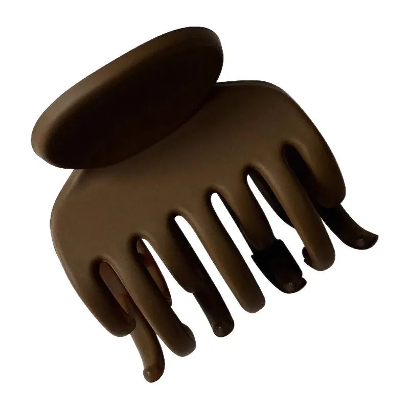 Women's 4cm Milk Coffee Hair Grab Small Frosted Grab Clip Shark Hair Clip Cute Accessory Solid Color Series Simple Fashion Funny - view 5