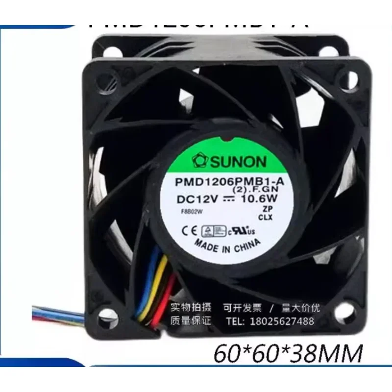 SUNON PMD1206PMB1-A (2).F.GN DC 12V 10,6W 60x60x38mm 4-Draht-Server-Lüfter