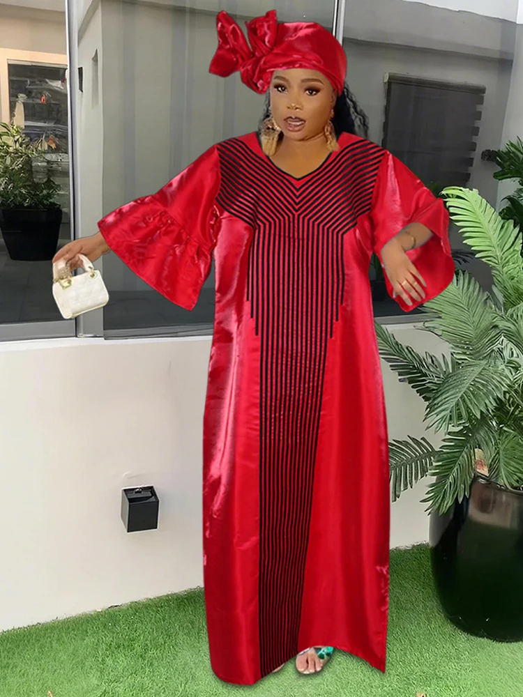 African Traditional Dresses For Woman Plus Size Maxi Robe Party Evening Gown Dubai Turkey Muslim Hijab Abayas Ladies Clothing