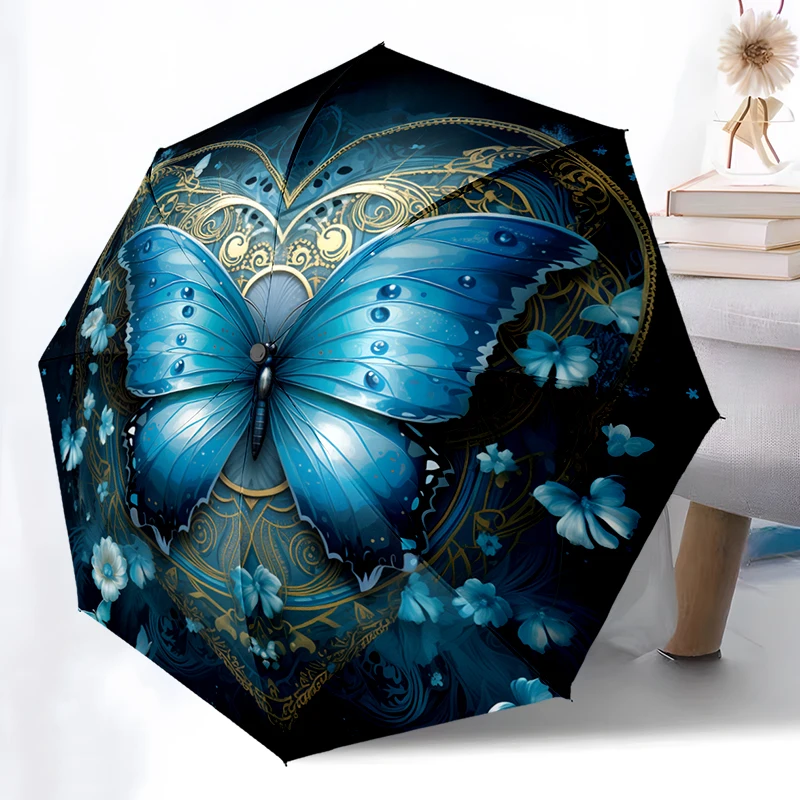 Fantasy Butterfly Umbrella Automatic Open/close, Sturdy Iron Frame & 8-Rib Structure, Umbrella for Women & Men, Christmas Gifts