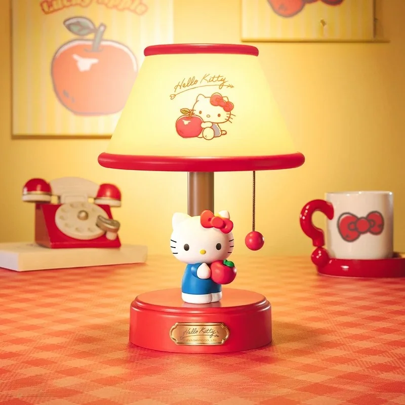 Anime Sanrio Hello Kitty Table Lamp Bedroom Ambient Bedside Night Light Cute Desktop Ornament Practical Birthday Gift For Girls