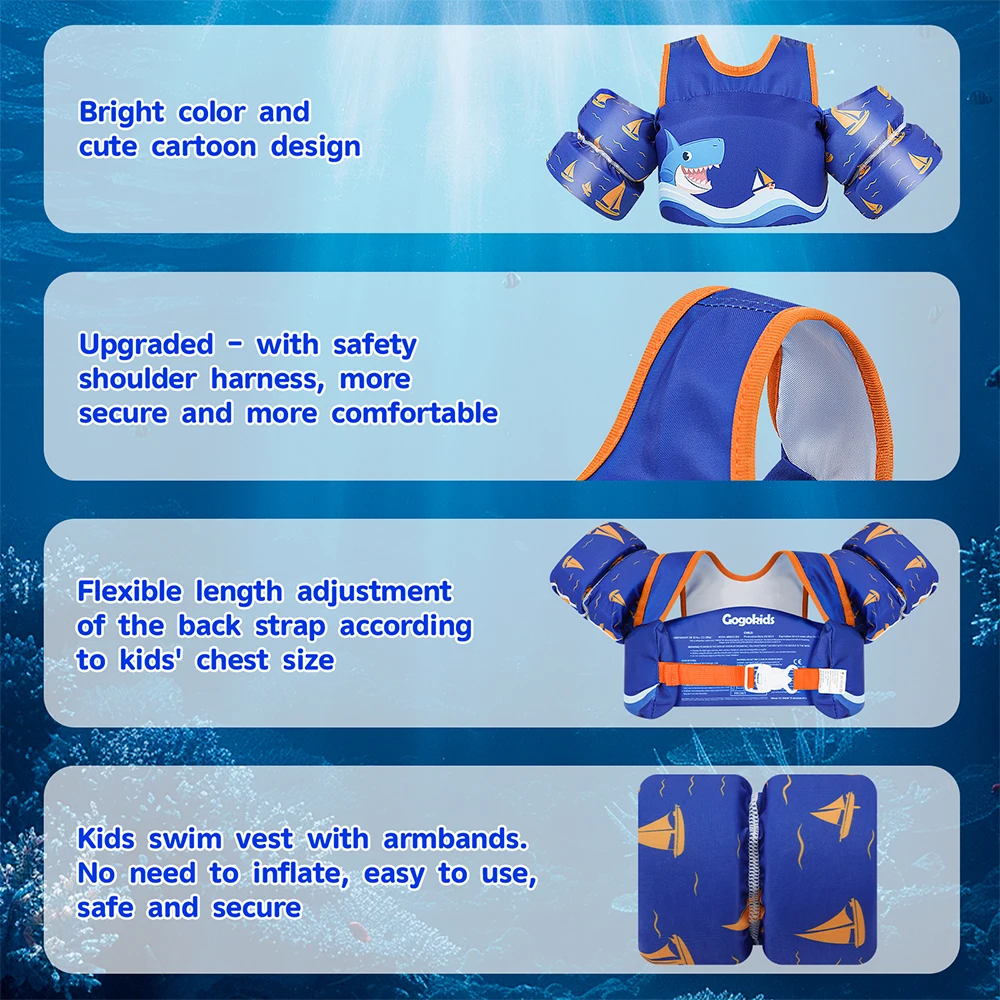 Child Float Arm Sleeve Floating Ring Safe Life Jacket Cartoon Children\'s Swim Life Jackets Baby Arm Ring Buoyancy Vest Garment