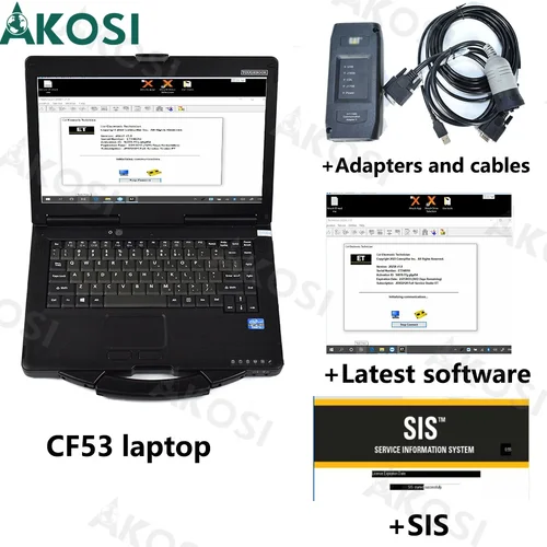 Listo para usar computadora CF53+ y software 2023 para el servicio CAT ET4 2019A Carter Truck Diagnostics CAT4 ET4 SIS