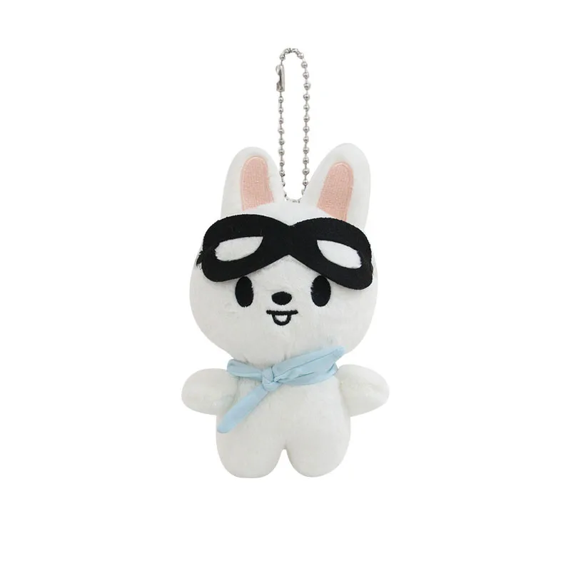 Skzoo Plush Keychain Cute Pilot Stray Children Plush Toy Grey Wolf White Rabbit Brown Bear Doll Pendant Birthday Gift
