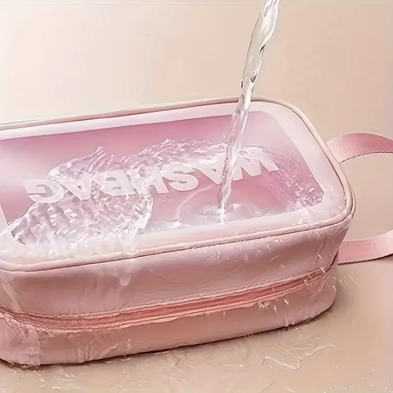 مجموعة مكياج وغسول للوجه مكونة من 7 قطع، بما في ذلك 3 مجموعات عصابات رأس، وحقيبة مستحضرات تجميل، وفرشتان لغسل الوجه و1 نفخة بودرة