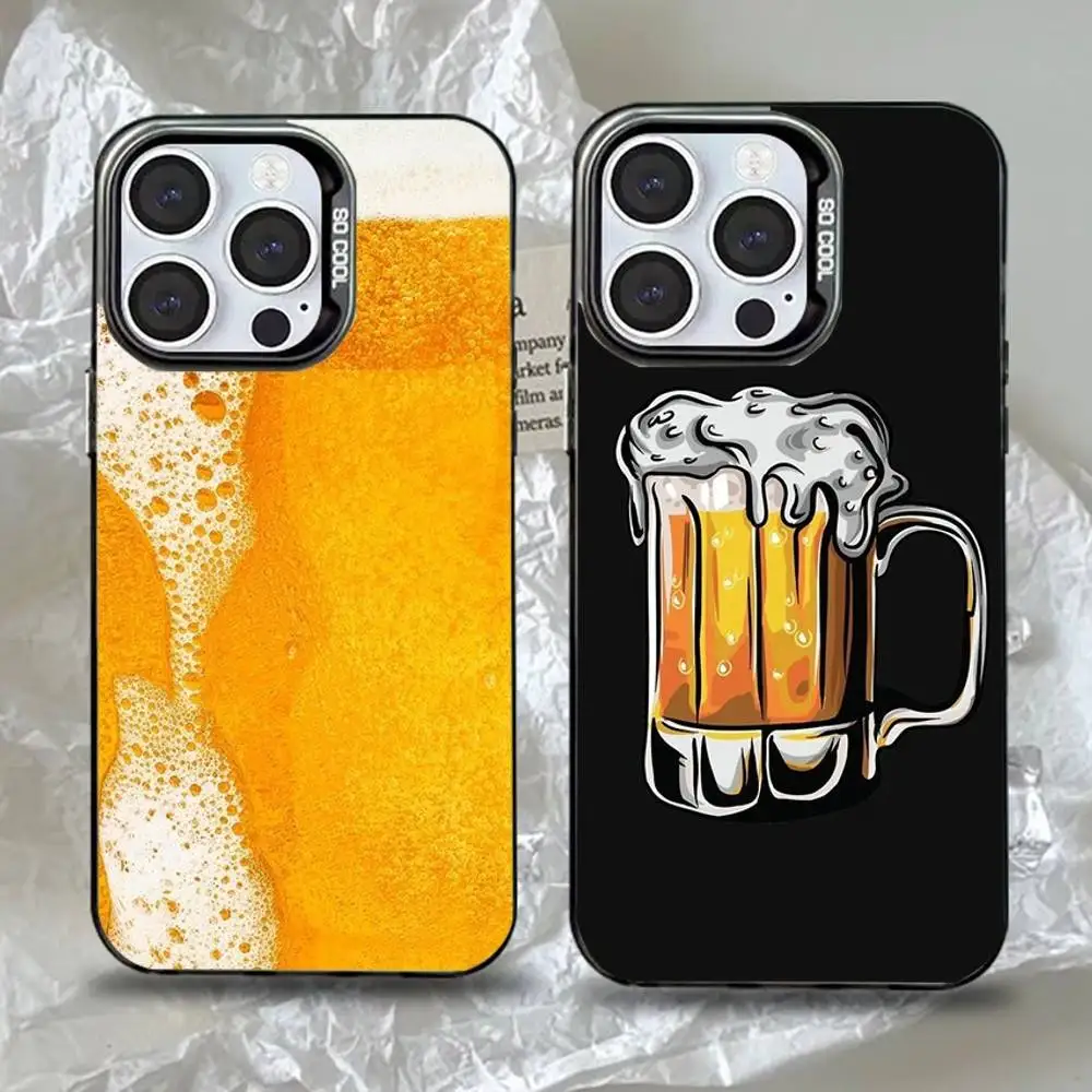 

Beer Alcohol Phone Case For iPhone 16,15,14,13,12,11,Pro,Max,Plus,Mini,XS,SE Anti Fall Black Matte Hard Bumper