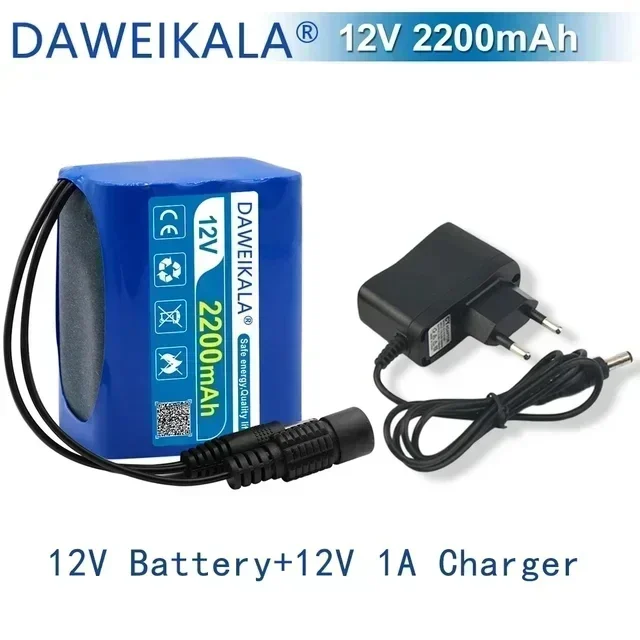 12V Rechargeable Battery 12V 30000mAh 18650 Lithium Battery Pack Capacity DC 12.6V 30Ah CCTV Cam Monitor with Charger