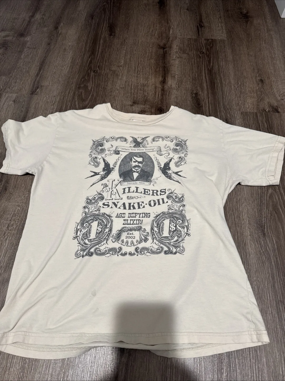 The Killers Large Sam's Town Tour Snake Oil Brandon Flowers Camiseta súper suave