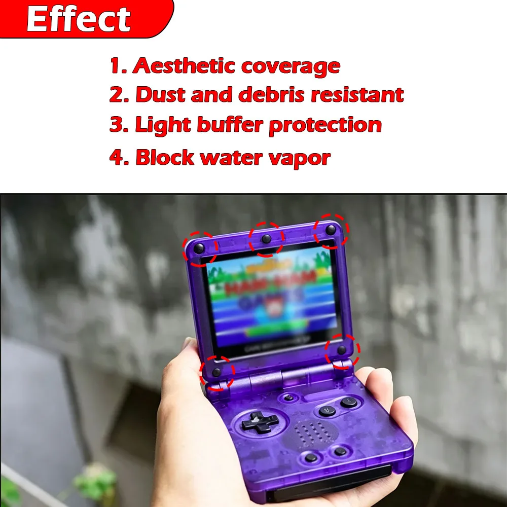 1/2/5Set Rubber Screw Hole Dust Plug Hinge Cover Pad For GBA SP Shell Replacement Parts, Multi Color Optional
