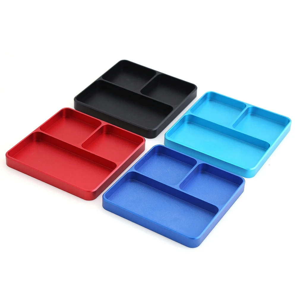 ABJT-Metal Screw Tray Small Screw Plate Storage Box Tool Tray For RC Phone Car Repair Tools Mobile Repair Screw Mat