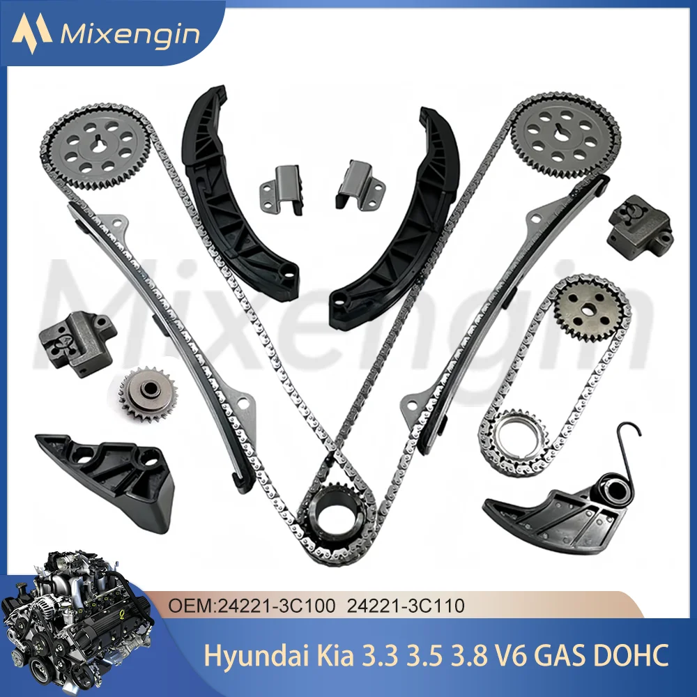 Engine Parts Timing Chain Kit For 2006-2013 3.3 3.5 3.8 V6 GAS G6DA G6DB G6DC Hyundai Azera Santa Sonata Kia Sorento 24312-3C100