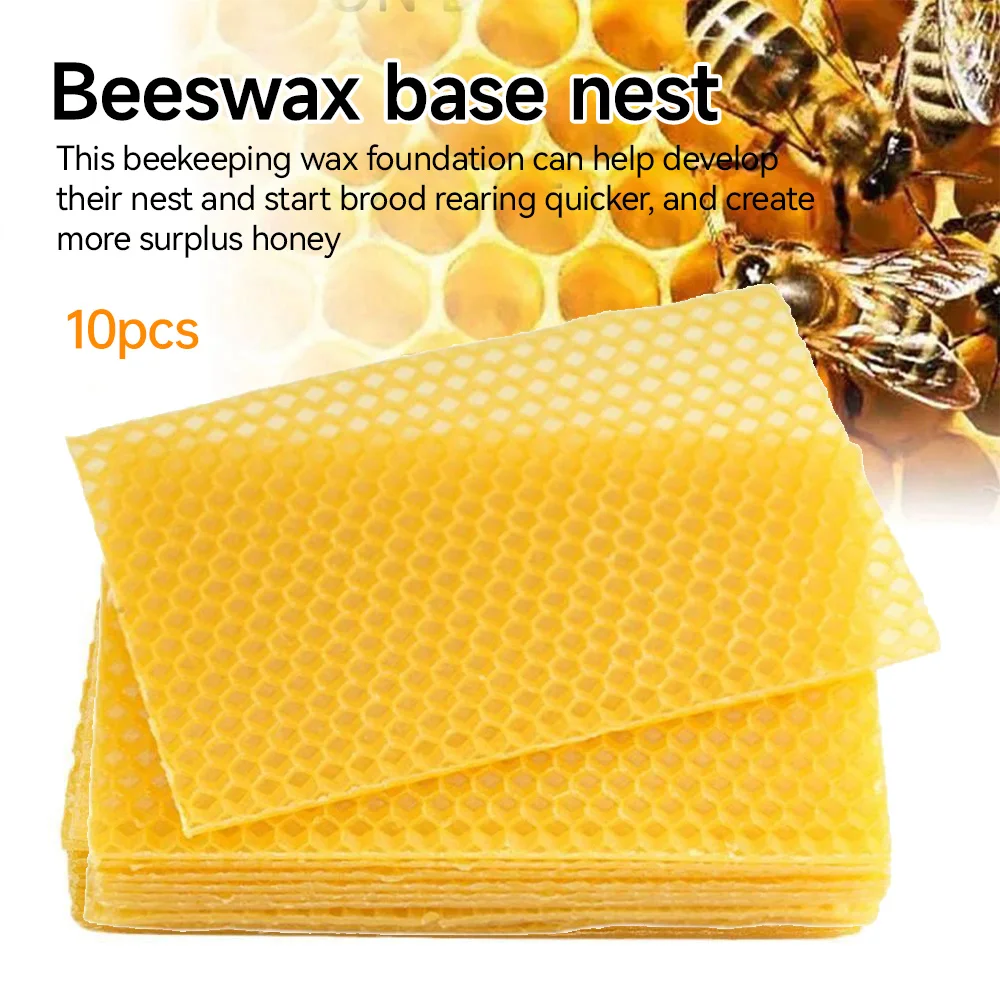 

10Pcs Beeswax Sheets Candle Making Craft DIY Kits Honey Candles Maker Full Bees Wax Honeycomb Beekeeping Foundation Sheets