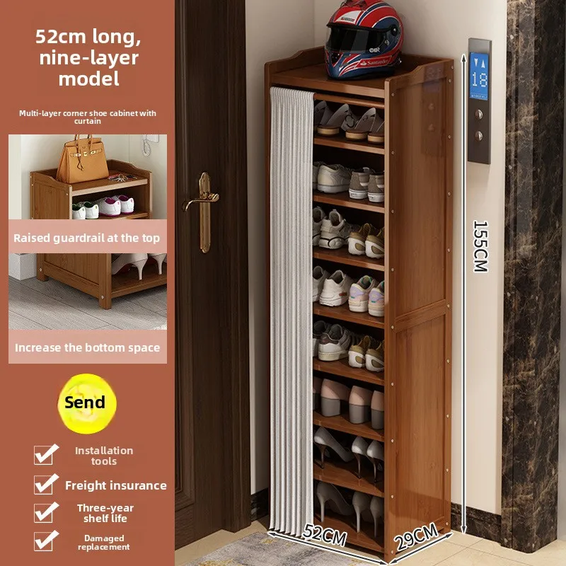 

Stable Entry door shoe cabinet small narrow multi-layer seam rack dormitory rental room shoe rack