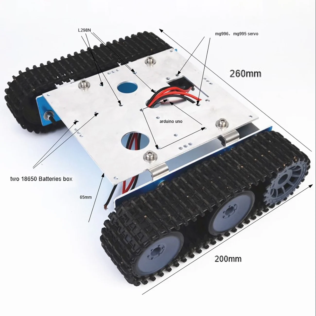 Alliage d'aluminium précieux Robot DC9-12V Véhicule À Chenilles Châssis DIY Mise À Jour pour Kit D'assemblage A