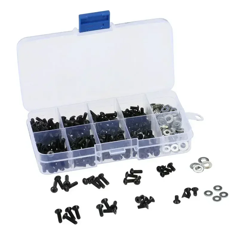 180pcs Screws Box Set for 1/10 HSP Trxs Tamiya HPI Kyosho D90 SRC10 Remote Control RC Car Parts