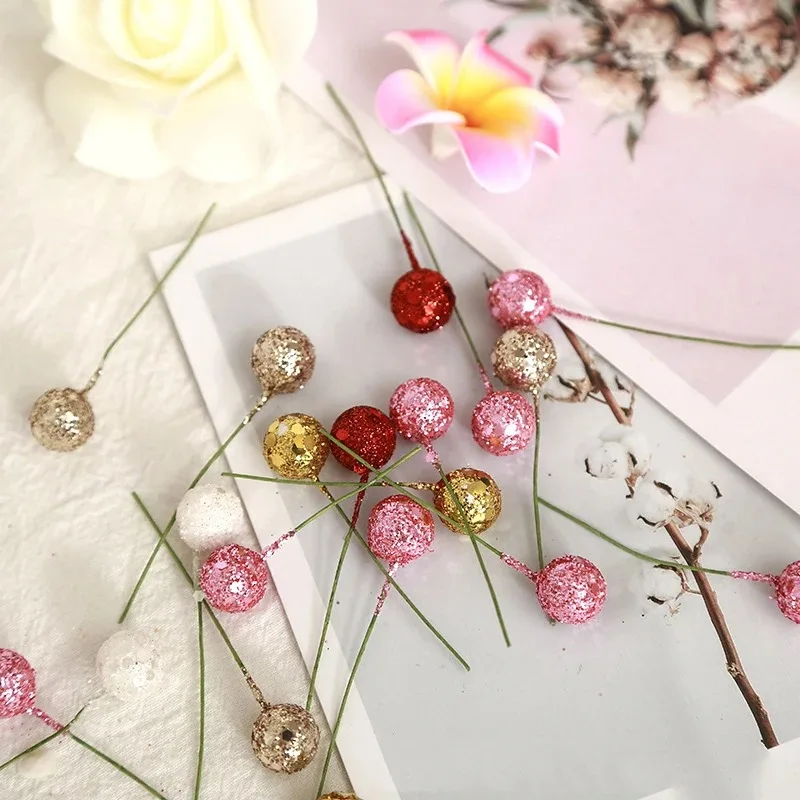 50/100 stücke Hause Dekoration Berry Künstliche Schaum Blume Weihnachten Baum Weihnachten Party Decor Kuchen Geschenk Box Dekoration Zubehör – Detail 4