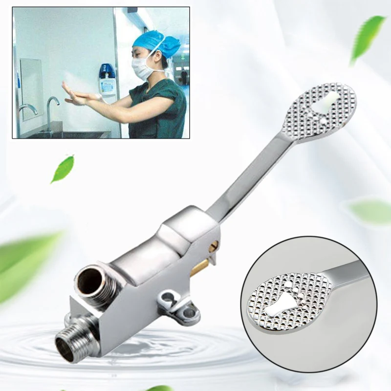 Foot-operated Pedal Control Switch Tap Valve Copper Faucet Basin Single Cold Water Tap Hotel Pedal Water Faucet