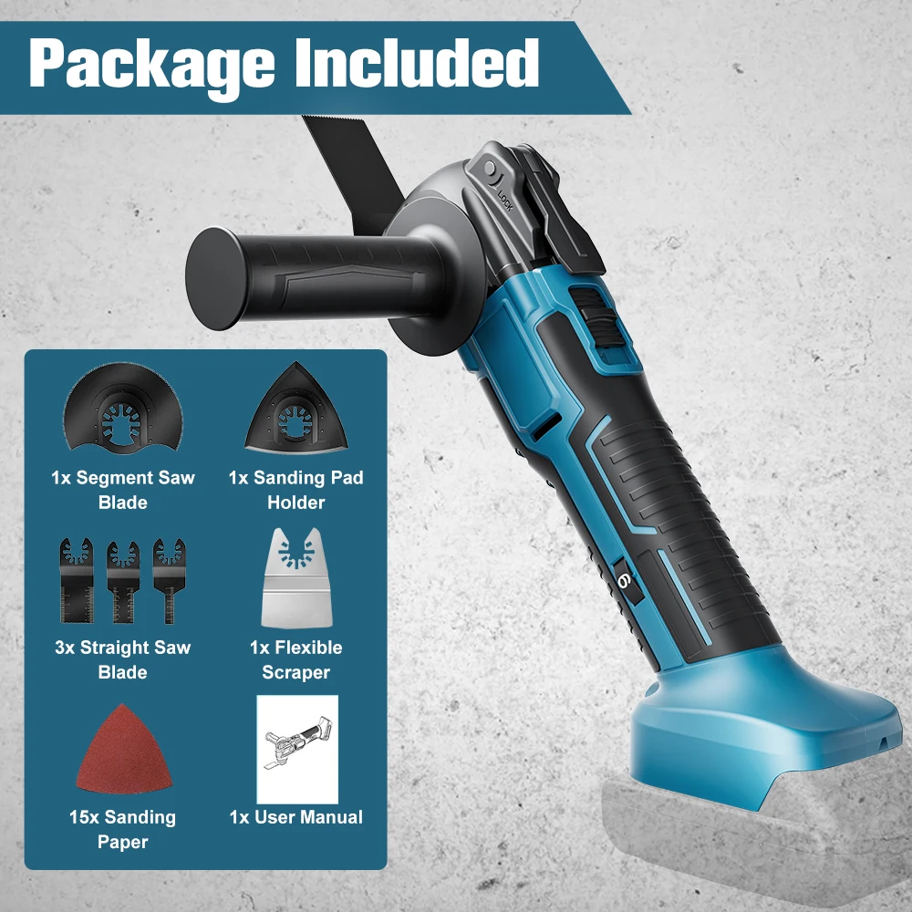 Cordless Oscillating Multi Function Tool For Makita For DEWALT 18V Battery 6 Gears Electric Saw Trimmer Shovel Cutting Saw Tools