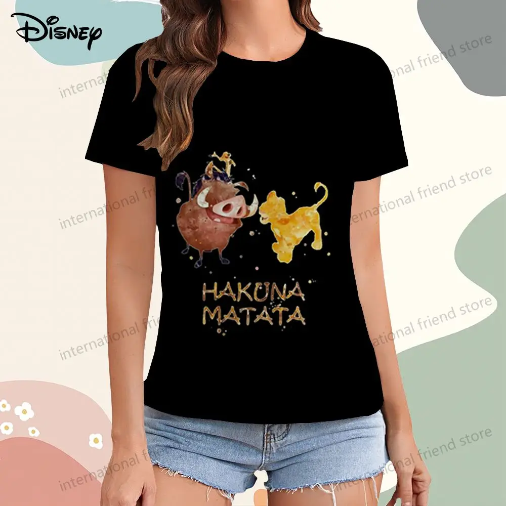 T-Shirt Disney De Leeuw Koning Dames Simba Y 2K Korte Mouw T-Shirt Nieuwe Jurk Zomer T-Shirts XS-3XL O-Hals 2024 Vrije Tijd Tops 2024