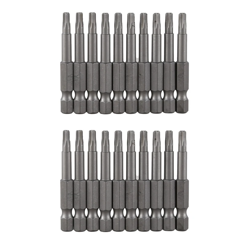 6.3Mm Hexagon Shank 4Mm T20 Magnetic Tip Torx Screwdriver Bits 20 Pcs Promotion