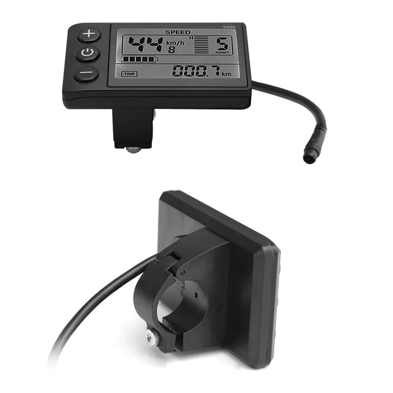 ABTD-LCD-S866 Electric Bike LCD Display Meter Dashboard Display Panel 24V 36V 48V For Electric Scooter 6PIN