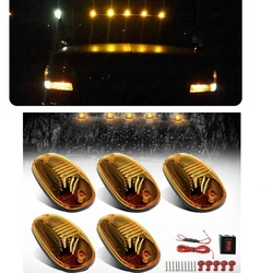 12V 24V 5pcs LED Lights Off Road 4x4 Pickup Roof Dome Ceiling Lamps Truck Side Marker Position Bulbs Fog Running Car Accessories