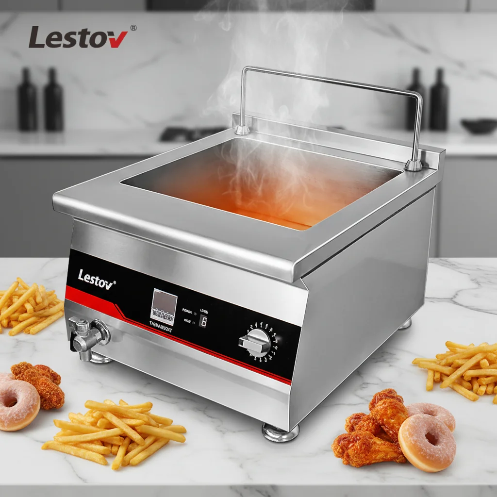 

Lestov Electric Single Cylinder Tabletop Commercial Induction Chicken Turkey Fryer 18Liter 5000W