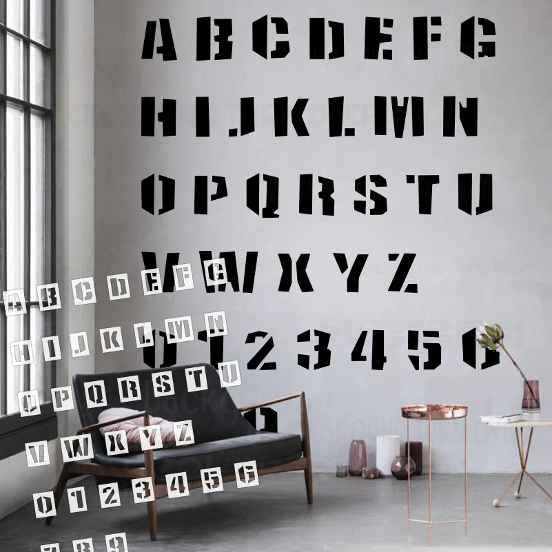 20cm-40cm Reusable Alphabet, Number & Name Stencils for Wall Art and Wedding Sign Painting (PRICE IS FOR ONLY ONE LETTER) S908