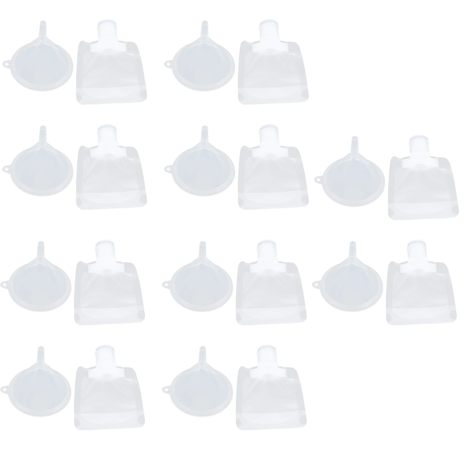 

1 set 30ml Portable Shampoo Refillable Travel Lotion Bags Flip Cap Dispensing Pouches 10 Funnels Camping Business Trip