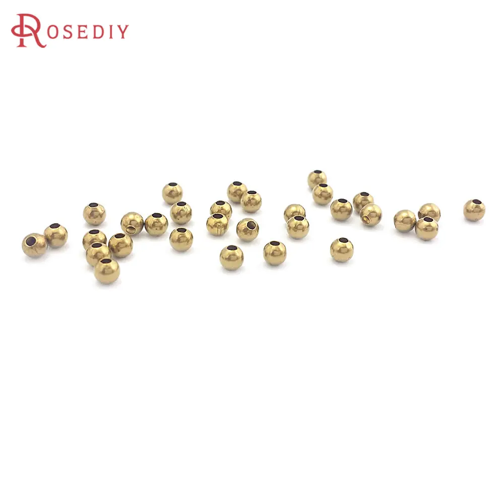 200PCS 3MM 4MM 5MM 8MM Brass Metal Beads Spacer Beads Jewelry Making Supplies Diy Necklaces Bracelets Findings Accessories